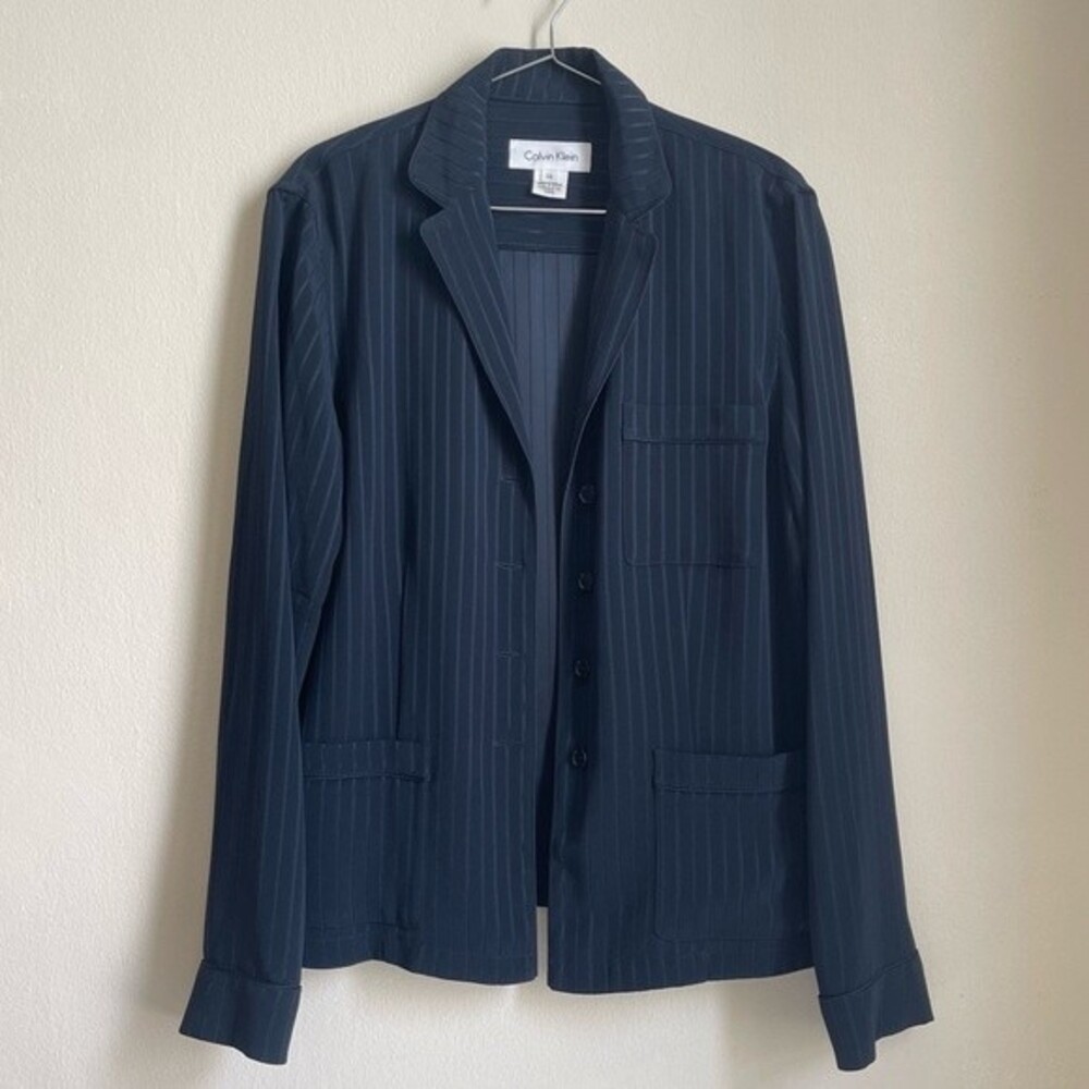 Calvin Klein Dark Blue Strip Pajama Blazer Jacket - 12